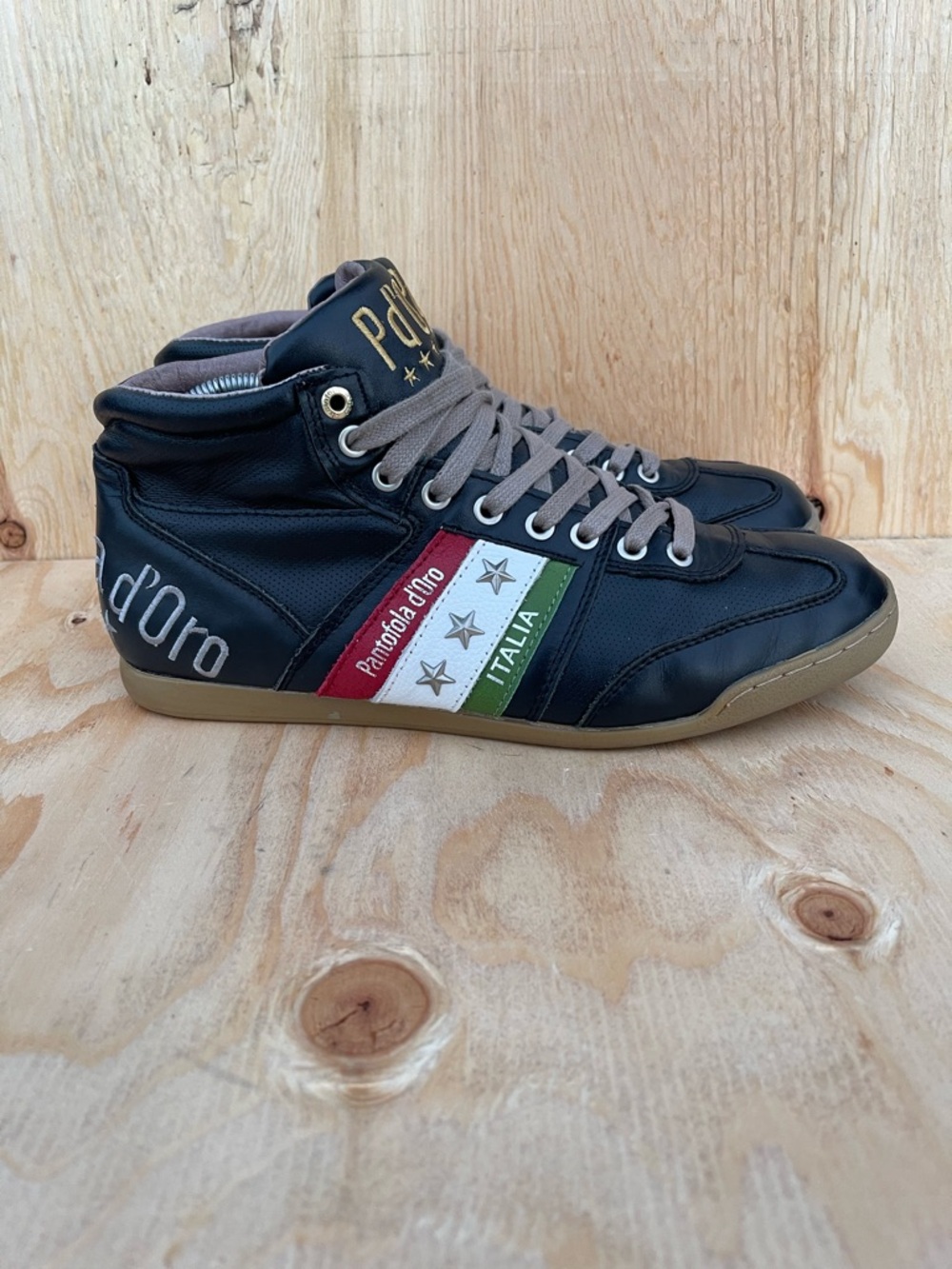 Pantofola D'Oro Shoes Mens 44 US 9 Black Leather Italian Handmade Leather